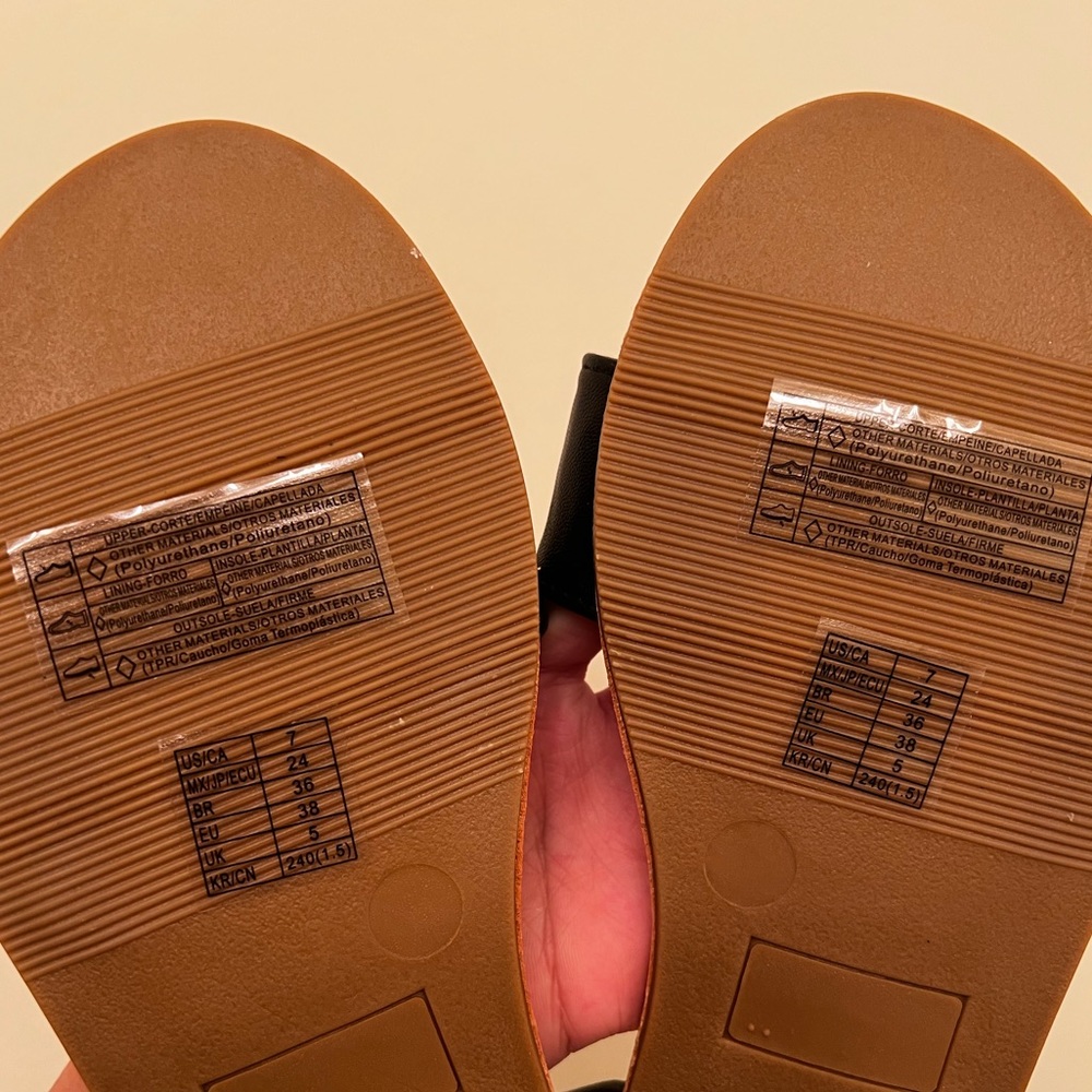 Faux Leather Slingback Sandals